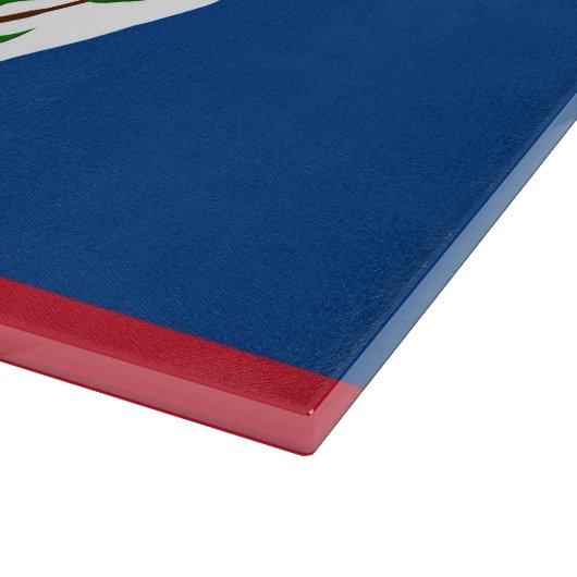 Glasschneidtafel mit Flagge von Belize Schneidebrett (Ecke)