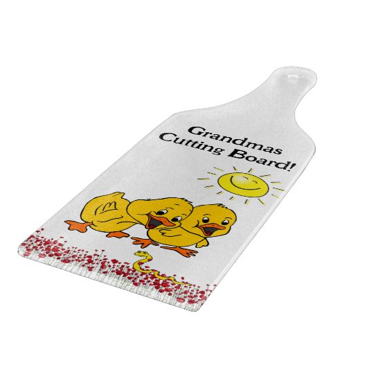 Glasseidene, gelbe Chips, Bläschen Schneidebrett (Ecke)