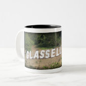 Glassellland Hollywood Sign in Glassell Park, CA Zweifarbige Tasse (Vorderseite Links)