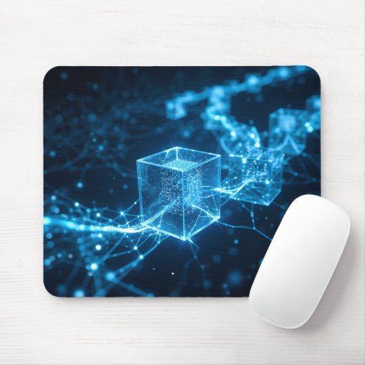 Glassender Blockchain-Pfad Mousepad (Mit Mouse)