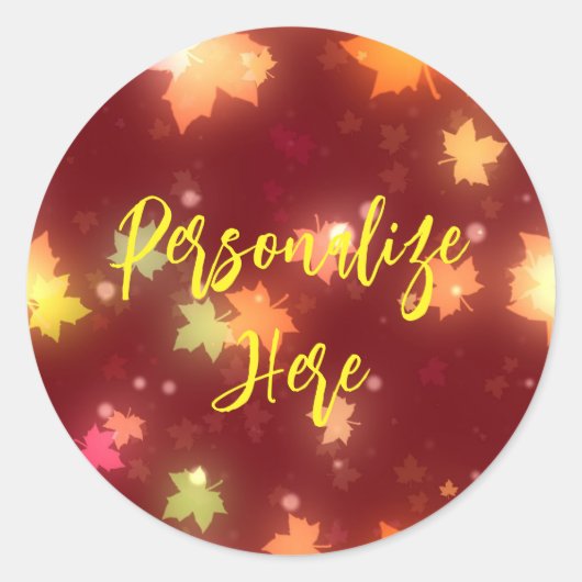 Glasser Fall farbenfrohe Ahornblattbraun Orange Runder Aufkleber (Vorderseite)