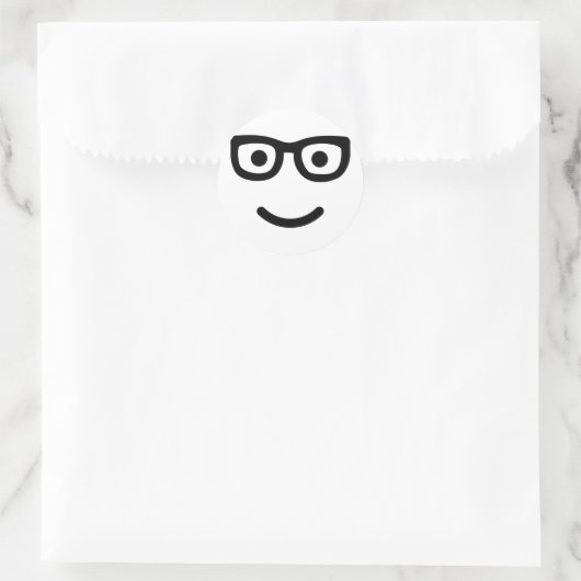 Glasses-Geek-Nerd Runder Aufkleber (Tasche)