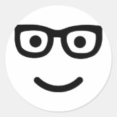 Glasses-Geek-Nerd Runder Aufkleber (Vorderseite)