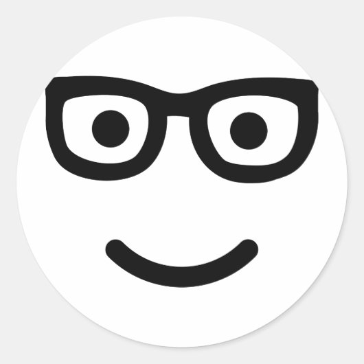 Glasses-Geek-Nerd Runder Aufkleber (Vorderseite)