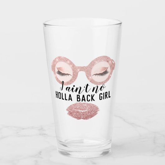 Glasses Girly Rose Funny Unique Eyelashes Makeup Glas (Vorderseite)