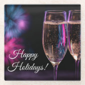 glasses of champagne for New Year's Glasuntersetzer (Vorderseite)