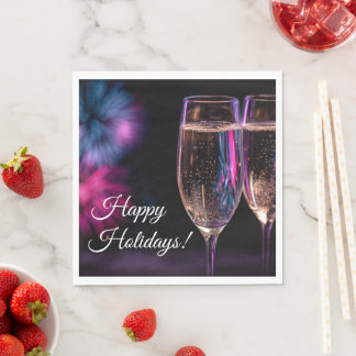 glasses of champagne for New Year's Serviette