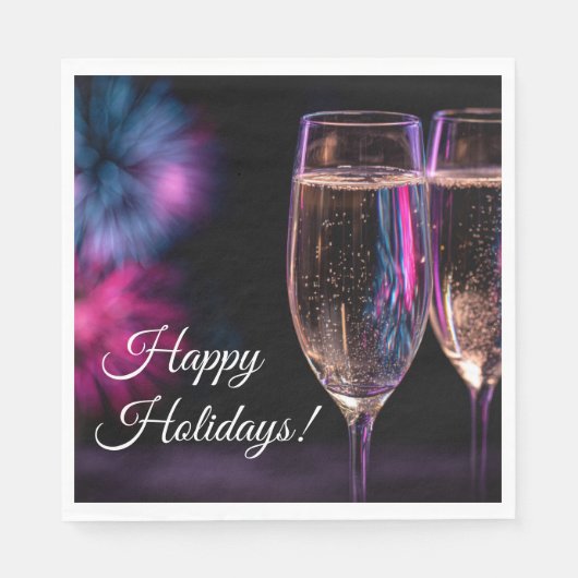 glasses of champagne for New Year's Serviette (Vorderseite)