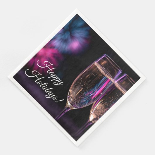 glasses of champagne for New Year's Serviette (Ecke)