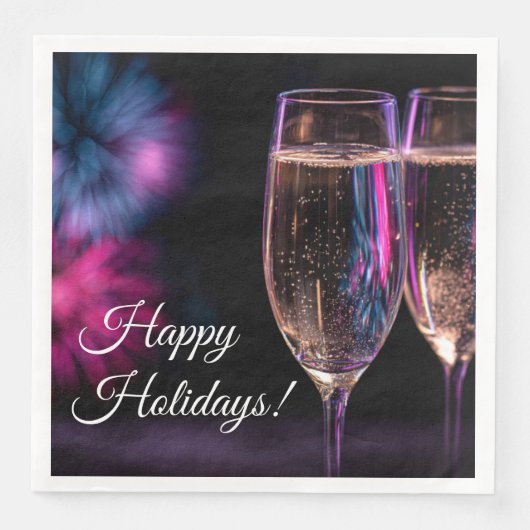 glasses of champagne for New Year's Serviette (Vorderseite)