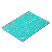 Glasses Pattern über Aqua Notizblock (Linke Seite)