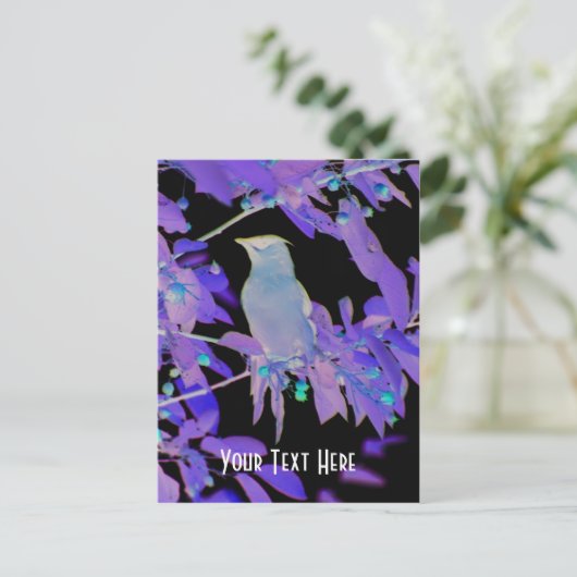 Glassierender Vogel auf Zweig - individuell anpass Postkarte (Stehend Vorderseite)