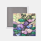 Glasslilie aus Hartglas Magnet (Vorderseite/Rückseite)