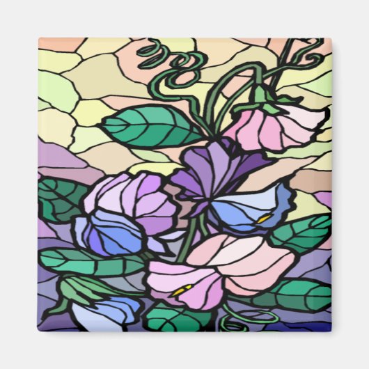 Glasslilie aus Hartglas Magnet (Vorne)