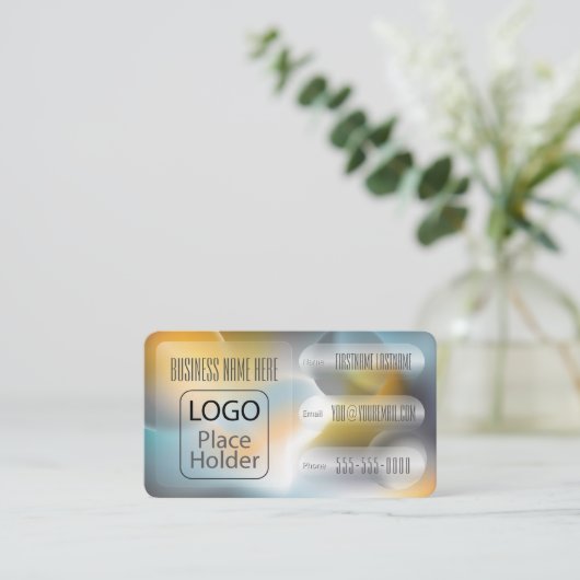 Glassmorphismus Planets Visitenkarte (Stehend Vorderseite)