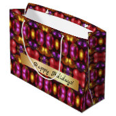 Glassornament-Muster Geschenktasche Große Geschenktüte (Rückseite Schrägansicht)