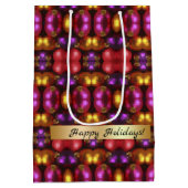 Glassornament-Muster Geschenktasche Mittlere Geschenktüte (Rückseite)