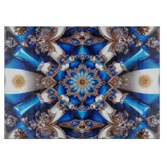 Glasspanplatte mit argentinischen Farben Schneidebrett (Vorderseite)