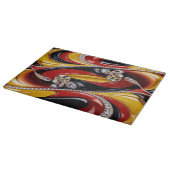 Glasspanplatte mit belgischen Farben Schneidebrett (Ecke)