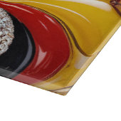 Glasspanplatte mit belgischen Farben Schneidebrett (Ecke)