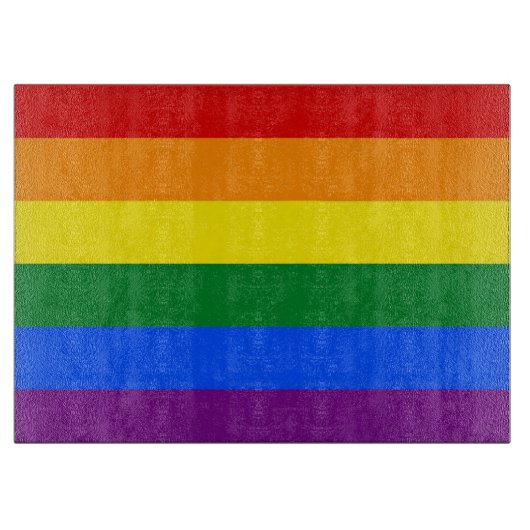 Glasspanplatte mit der Fahne "Pride Flag" für LGBT Schneidebrett (Vorderseite)