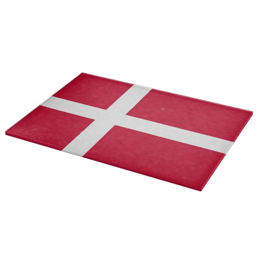 Glasspanplatte mit der Flagge Dänemarks Schneidebrett (Ecke)