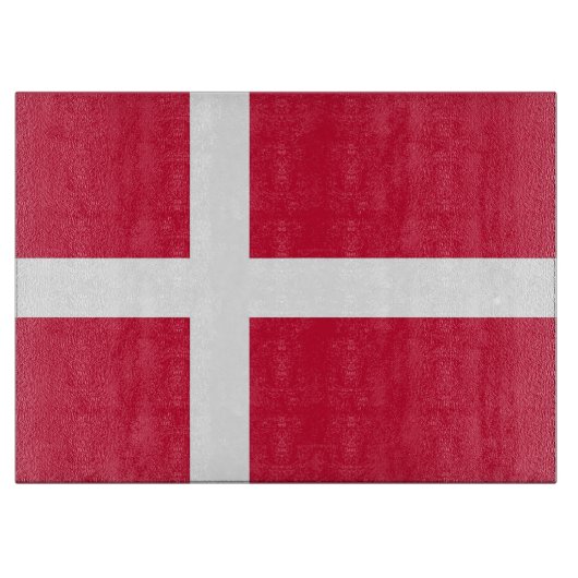 Glasspanplatte mit der Flagge Dänemarks Schneidebrett (Vorderseite)