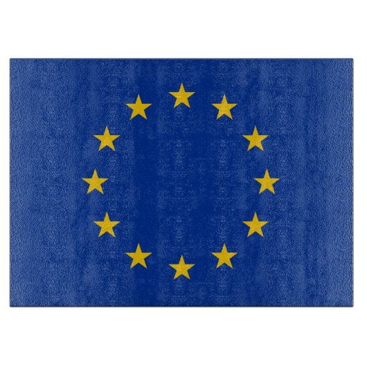 Glasspanplatte mit der Flagge der europäischen Gew Schneidebrett (Vorderseite)