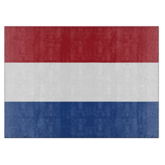 Glasspanplatte mit der Flagge der Niederlande Schneidebrett (Vorderseite)