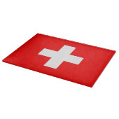 Glasspanplatte mit der Flagge der Schweiz Schneidebrett (Ecke)