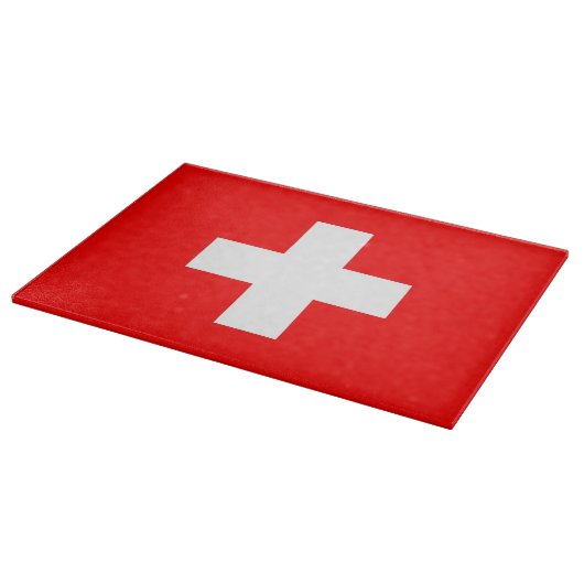 Glasspanplatte mit der Flagge der Schweiz Schneidebrett (Ecke)