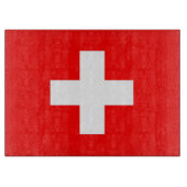 Glasspanplatte mit der Flagge der Schweiz Schneidebrett (Vorderseite)