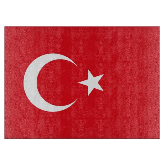 Glasspanplatte mit der Flagge der Türkei Schneidebrett (Vorderseite)