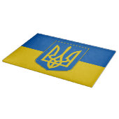 Glasspanplatte mit der Flagge der Ukraine Schneidebrett (Ecke)