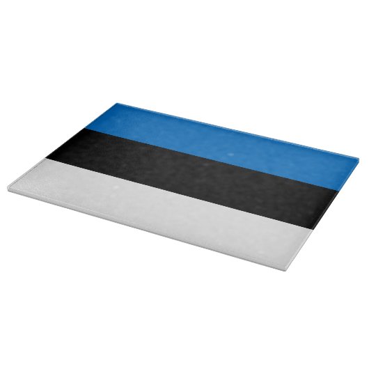 Glasspanplatte mit der Flagge Estlands Schneidebrett (Ecke)