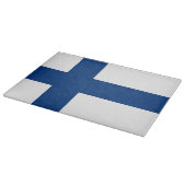 Glasspanplatte mit der Flagge Finnlands Schneidebrett (Ecke)