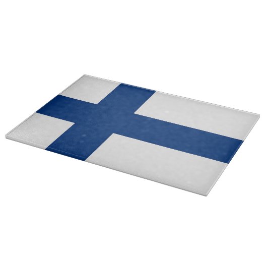 Glasspanplatte mit der Flagge Finnlands Schneidebrett (Ecke)