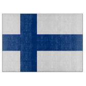 Glasspanplatte mit der Flagge Finnlands Schneidebrett (Vorderseite)