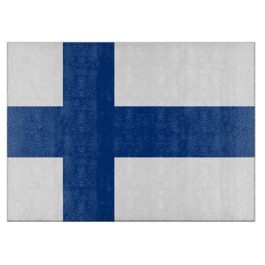 Glasspanplatte mit der Flagge Finnlands Schneidebrett (Vorderseite)