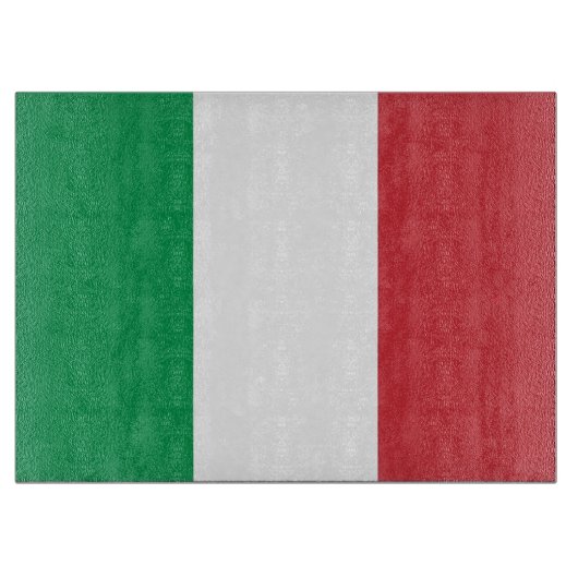 Glasspanplatte mit der Flagge Italiens Schneidebrett (Vorderseite)
