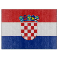 Glasspanplatte mit der Flagge Kroatiens