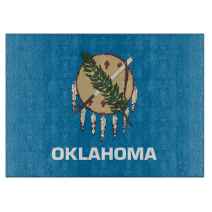 Glasspanplatte mit der Flagge Oklahoma, USA Schneidebrett