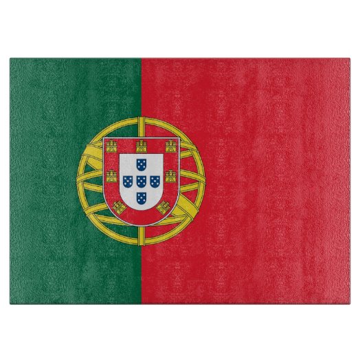 Glasspanplatte mit der Flagge Portugals Schneidebrett (Vorderseite)