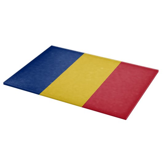 Glasspanplatte mit der Flagge Rumäniens Schneidebrett (Ecke)