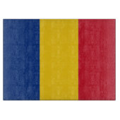 Glasspanplatte mit der Flagge Rumäniens Schneidebrett (Vorderseite)