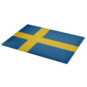Glasspanplatte mit der Flagge Schwedens Schneidebrett (Ecke)