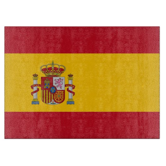 Glasspanplatte mit der Flagge Spaniens Schneidebrett (Vorderseite)