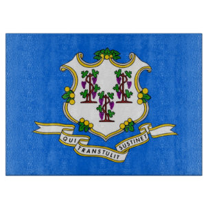 Glasspanplatte mit der Flagge von Connecticut Schneidebrett