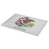 Glasspanplatte mit der Flagge von Illinois, USA Schneidebrett (Ecke)