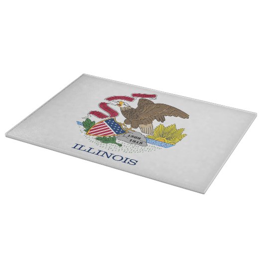 Glasspanplatte mit der Flagge von Illinois, USA Schneidebrett (Ecke)